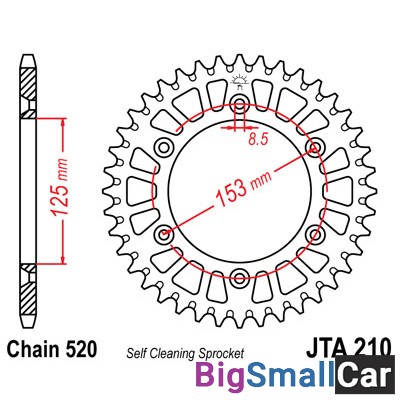 Звезда ведомая JT JTA210.51 аллюминий - купить Аксае