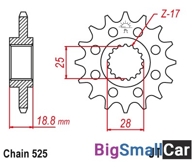 Звезда ведущая JT JTF704.17RB - купить Аксае